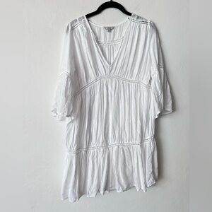 Lucky Brand White Tiered Mini Dress Cover up